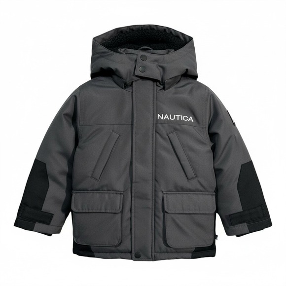 Nautica Other - Nautica Toddler Boys Snorkel Snow Jacket Size 3T Gray Black Water Resistant Coat